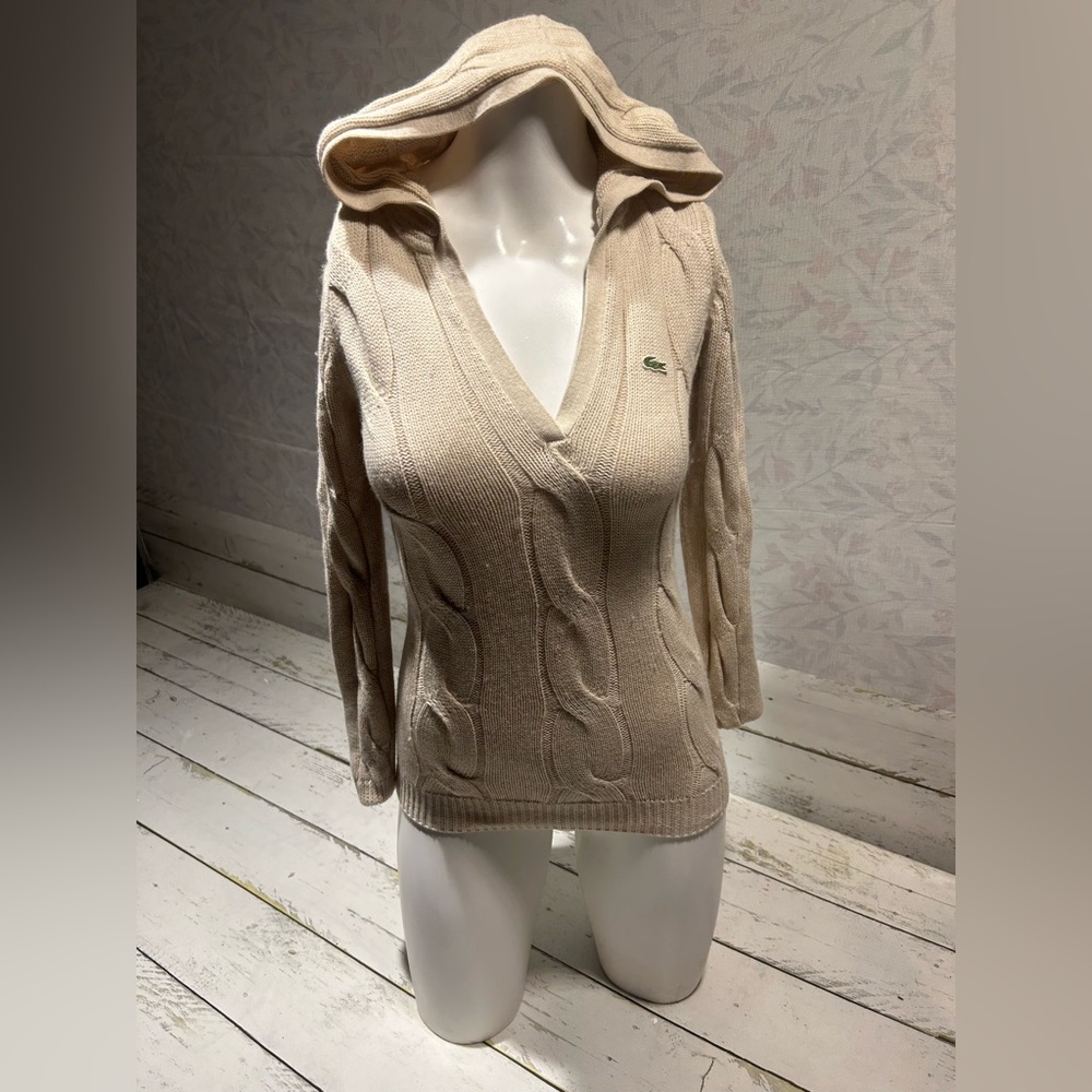 Lacoste Beige Textured Sweater